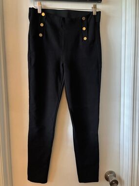 Zara Basic Black Stretch Waistband Pants